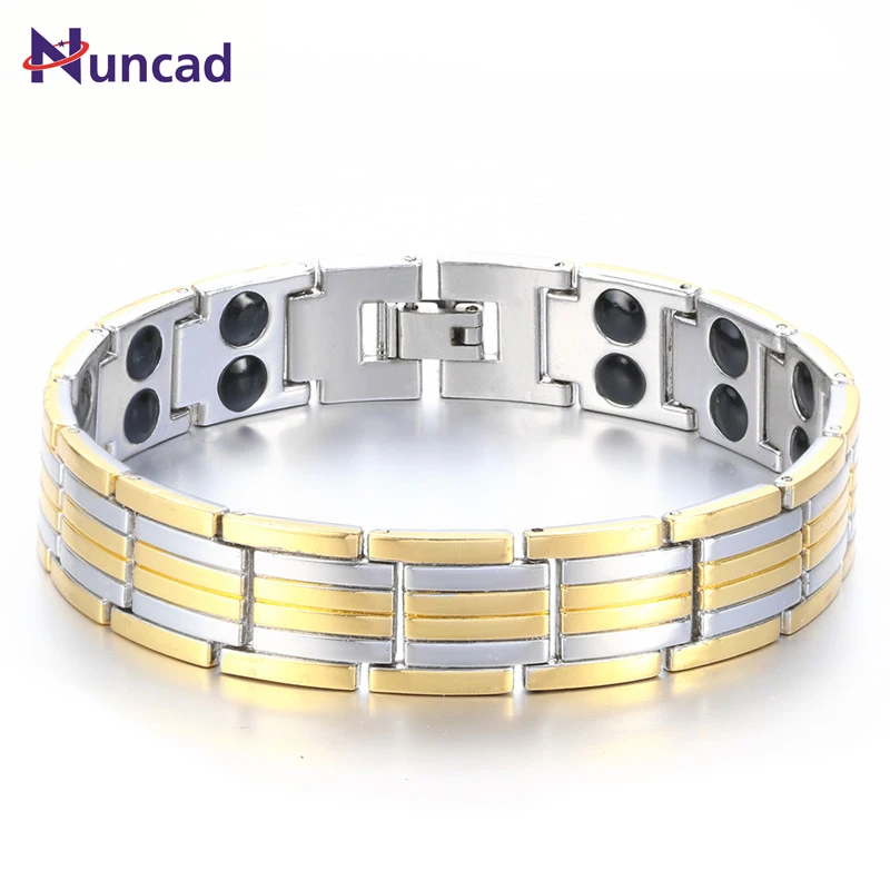 Мужские магнитные браслеты манжеты Nuncad Energy для ухода за здоровьем ювелирные