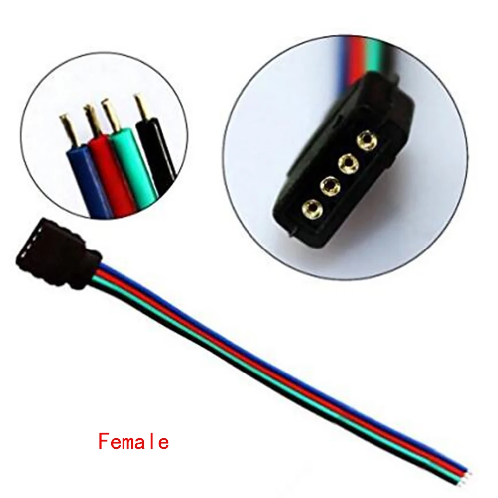10 шт. 4pin LED разъем адаптер штекер/гнездо Разъем соединительный кабель провод для