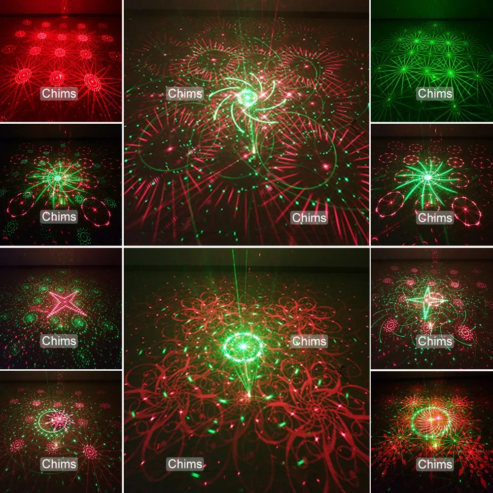 Сценический светильник Chims RGB диско лазер 96 узор лазерный светильник DJ светодиодный светильник s Красочные вечерние лазерный проектор Рождественский музыкальный бар