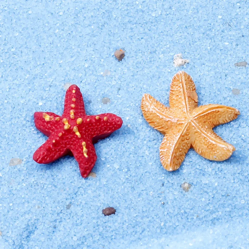 3 Pcs/Set starfish decoration Mediterranean style resin Garden Ornament Miniature DIY miniature garden decorations | Дом и сад