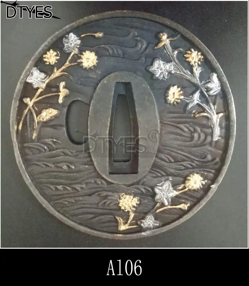 Сплав японские аксессуары для мечей Tsuba Красивая защита для катаны вакизаши Танто 3,2 см ширина(около хабаки) лезвие Al01-Al32 - Цвет: Al06