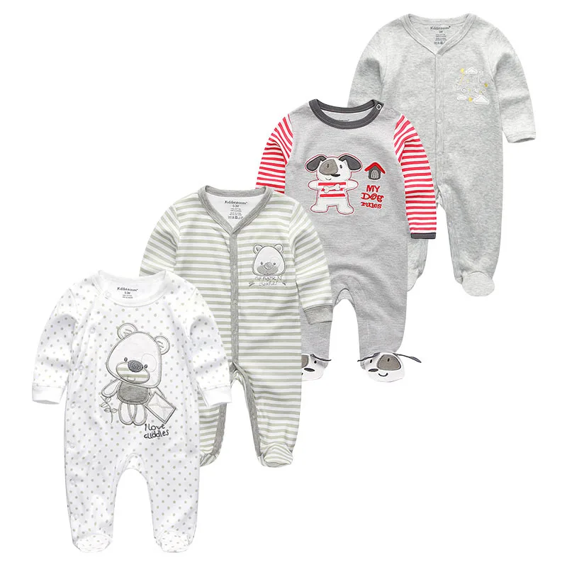 Baby Clothes4107 Г., 4 шт./партия, Одежда для новорожденных мальчиков и девочек унисекс детские комбинезоны Roupas de bebe, одежда для активных девочек от 0 до 12 месяцев пижамы с длинными рукавами - Цвет: Baby Clothes4107