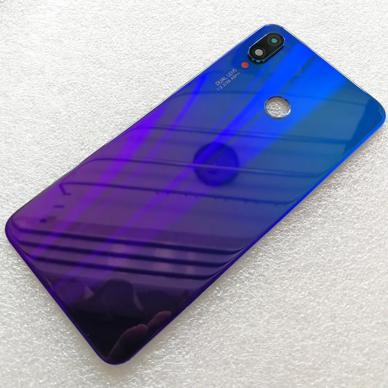 Оригинальная 3D стеклянная задняя крышка батарейного отсека для huawei nova 3i nova 3i(P Smart+) Крышка батарейного отсека Крышка дверного корпуса Запасные части рамка камеры - Цвет: Фиолетовый