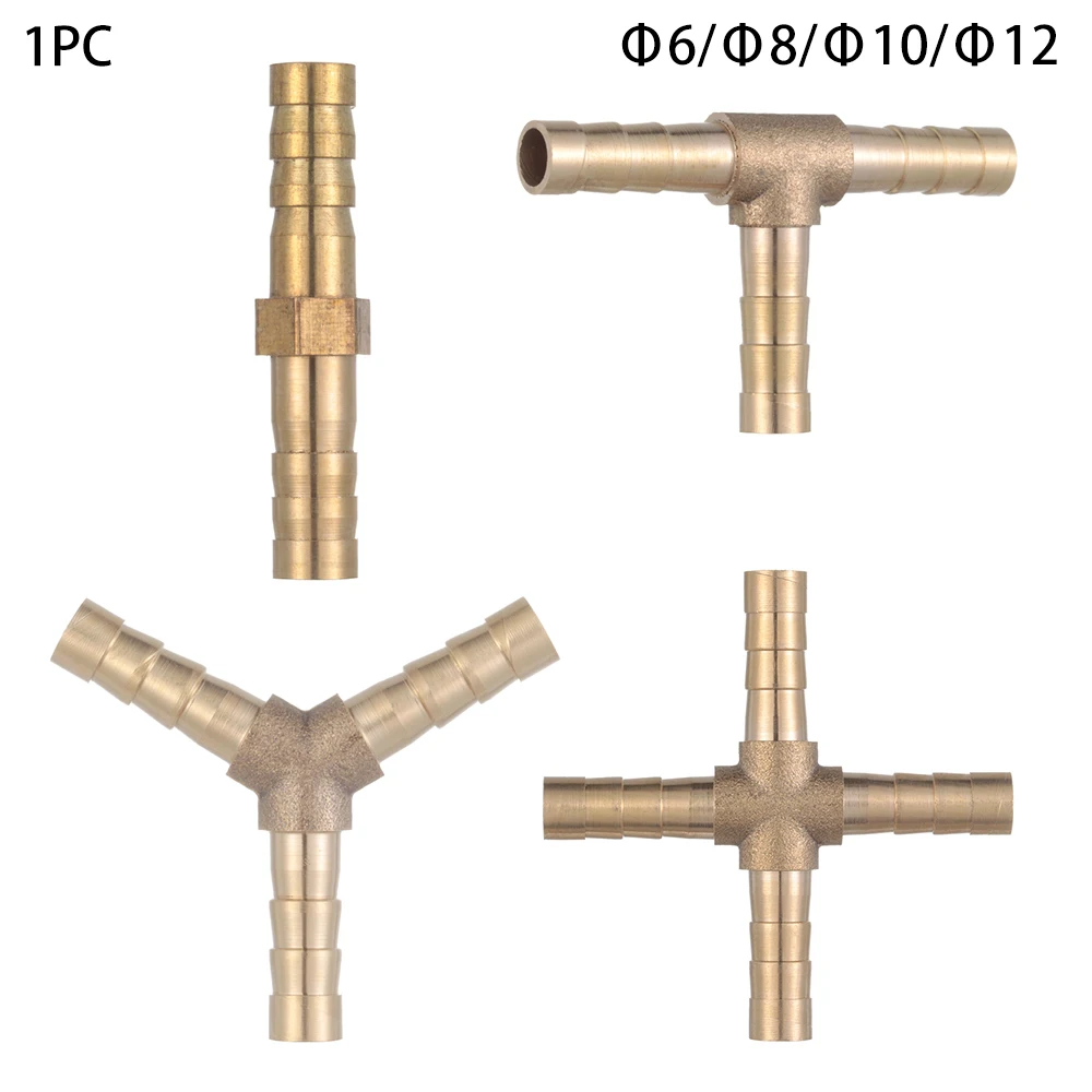 Латунный штуцер для шланга колено крест тройник Y соединитель перегородки 6/8/10/12