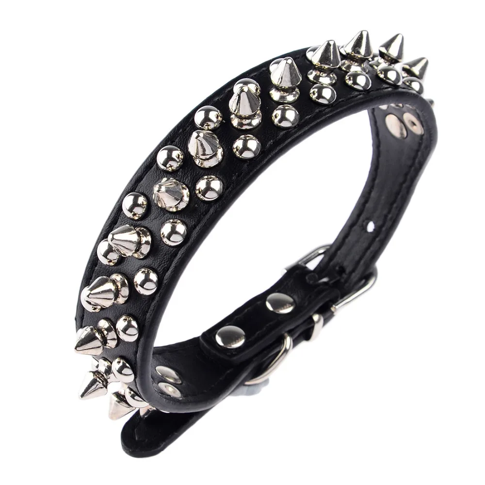 Ошейник для щенков из искусственной кожи Petforu круглый ошейник с заклепками и