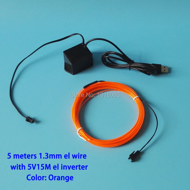 5 метров DC-5V USB гибкая EL проволока изолента Светодиодная лента Водонепроницаемый Неон светящиеся игрушки с одеждой украшения автомобиля