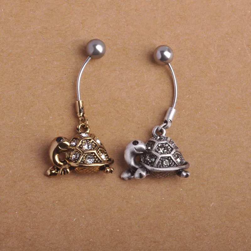 Бренд Черепаха Маленькие Животные Пупка Кольцо Милые Женщин Steampunk Пирсинг