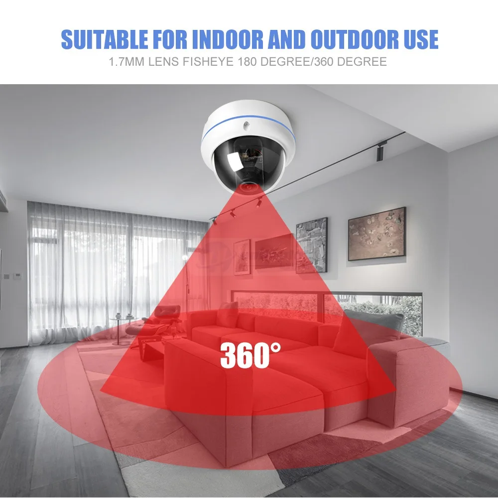 Рыбий глаз объектив Full HD 1080P IP камера купольная сеть вид 360 градусов панорамный открытый 2MP IP камера Onvif с POE P2P Облако