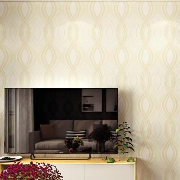 WP66101 Beige Черно-серая Золотая Геометрическая настенная бумага Современная Черно-Белая настенная бумага - Цвет: WP66101 Beige