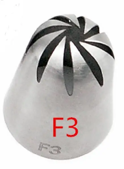 F3 4 стиля, Большая насадка для крема для торта, насадка для глазури, кондитерские инструменты, нержавеющая сталь, кекс, русская выпечка, насадки для крема, формы для выпечки - Цвет: F3