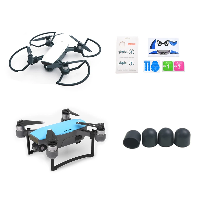 4в1 для DJI Spark Combo Quick Release 4730 защита пропеллера + наклейка в виде акулы повышенная