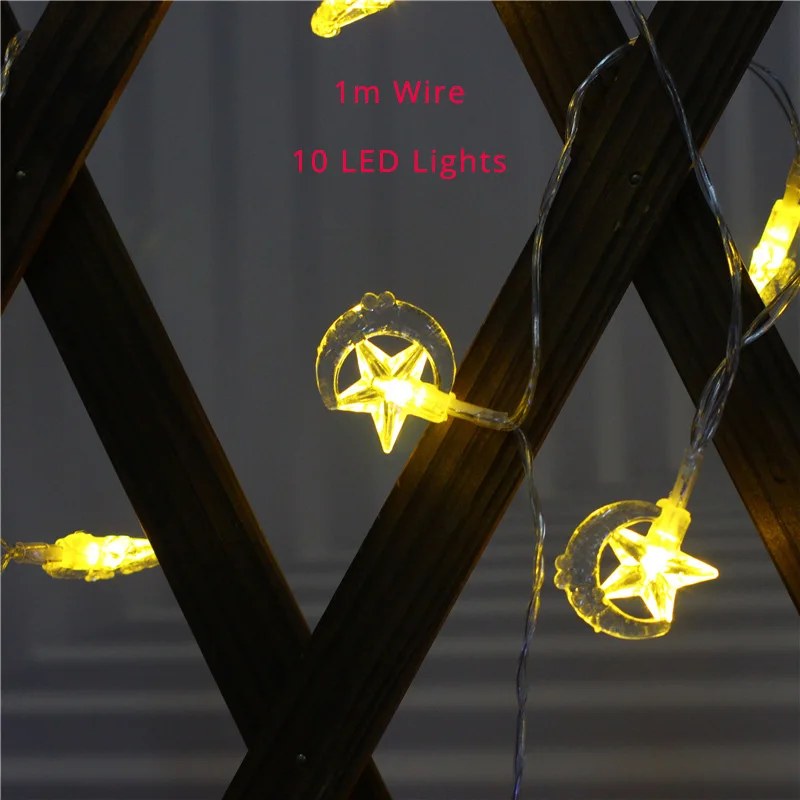 led LIGHTS 1 Cyuan Moon Star Eid Mubarak топперы для торта золотые черные топперы для торта торты на день рождения для украшения на Рамадан Детские вечерние сувениры - Цвет: led LIGHTS 1