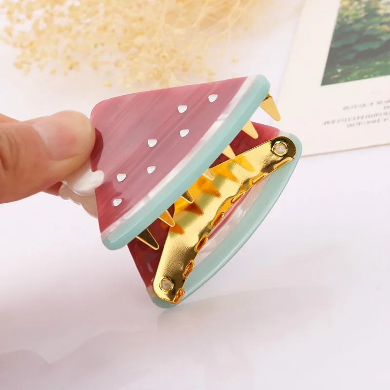 

MuHan Korea Fashion Hair Claws For Women Acetate Little Bear Watermelon Hair Clips Cute Hairpins Hair Accessory Girl Party Gifts