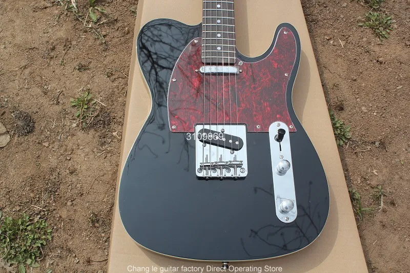 Китайский завод гитары на заказ Новый связывающий корпус 6 струн черная