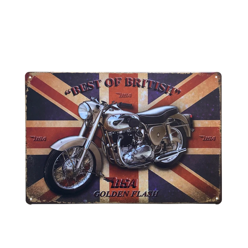 Горячая Chic Главная Бар HD moto Урожай Металлические Знаки Домашнего Декора Vintage