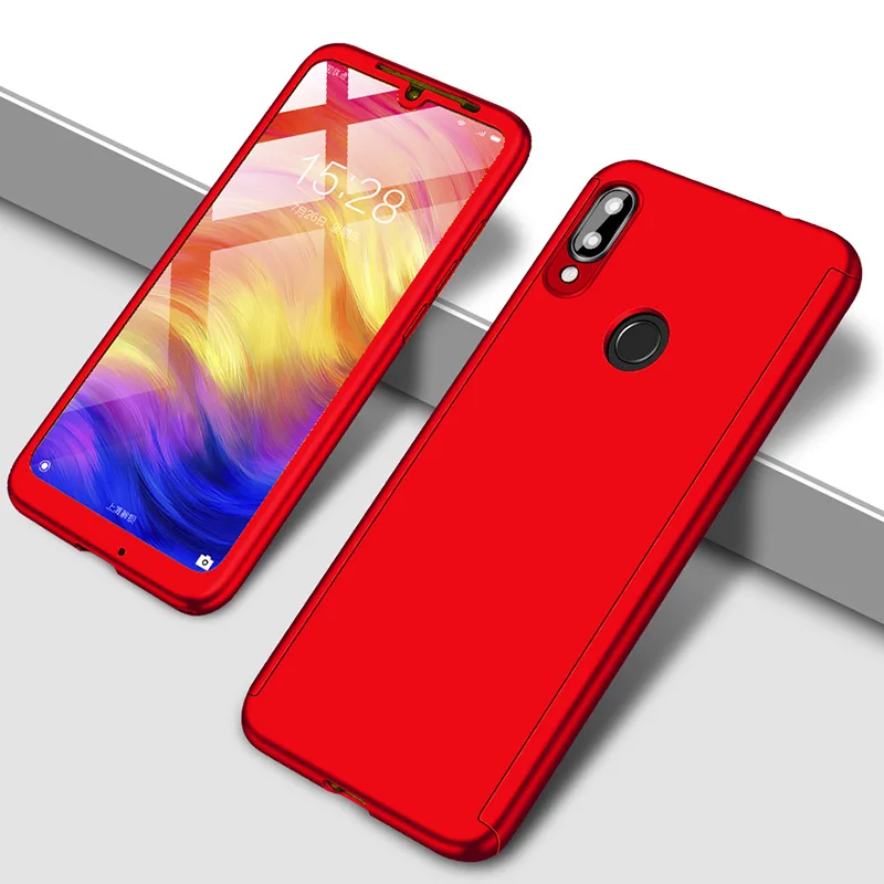 Red 360 полный защитный чехол для Xiaomi 9 SE Honor 8 Lite 5X 6X A1 A2 Pocophone F1 Чехлы для телефона Redmi Note 4 4X 4A 5A 5 Plus 6A 6 Pro 7 S2 - Цвет: Red