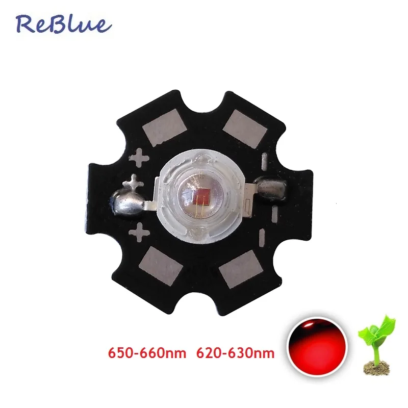 50 шт. ReBlue Led Chip 3 Вт 5 красный светодиод 660nm 630nm IR 850nm 940nm Мощный диод инфракрасный 20 мм