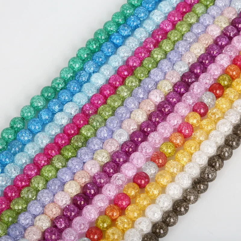 Хит продаж круглые бусины разделители AAA из треснутого стекла высокого качества