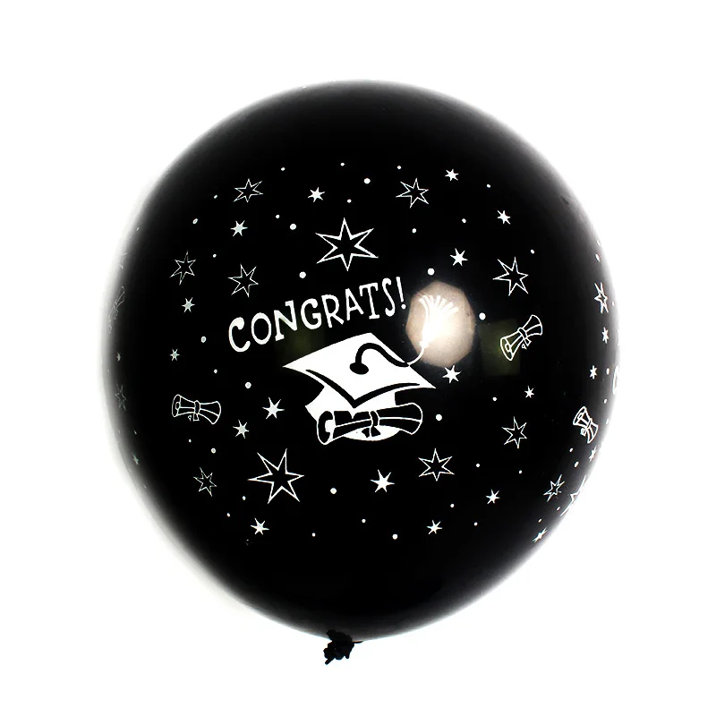 

KAMMIZAD 15 шт 12 дюймов черные латексные шары Выпускной доктор шляпа в горошек Воздушные шары школьные вечерние украшения для детей globos
