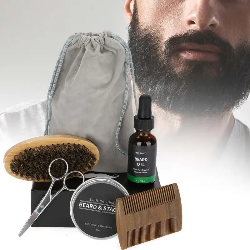 5 джентльменские Портативный Для мужчин укладка бороды шейпинг крем масло щетки