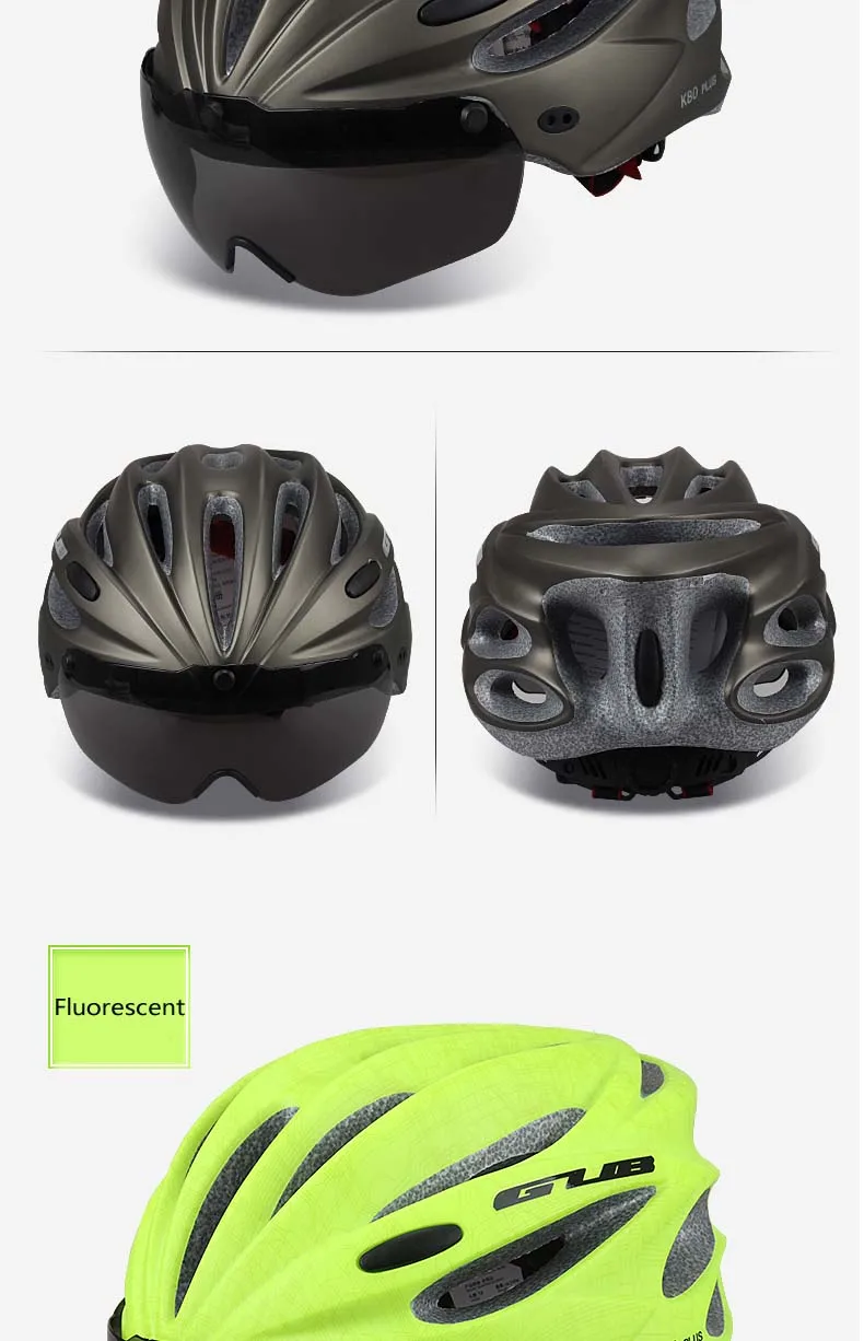 Велосипедный шлем отлиты MTB дорожный гоночный велосипед Безопасный Кепки Велоспорт шлем с магнитом адсорбции очки GUB K80 плюс