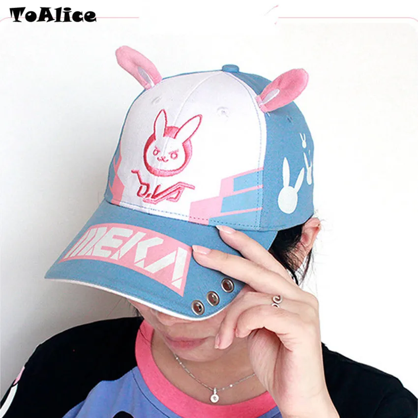Бейсболка для косплея игры OW D.va DVA женщин и мужчин Кепка Снэпбэк с вышивкой в виде