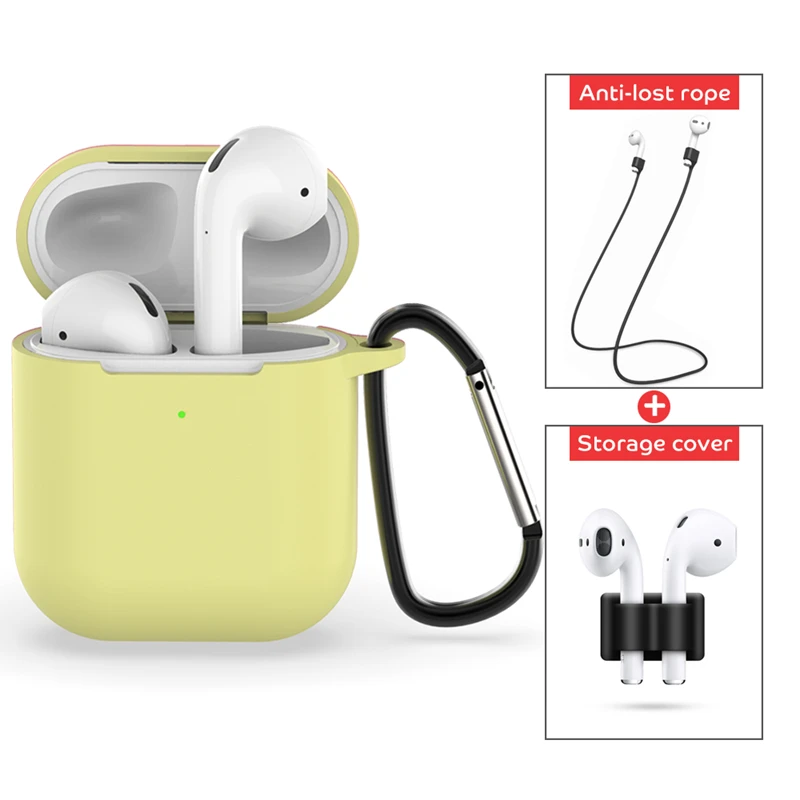 A05 Чехол для наушников для Airpods 2, силиконовый чехол для Air Pods 2, аксессуары, ремень против потери с крючками, Набор держателей, Ультратонкий чехол - Цвет: A05