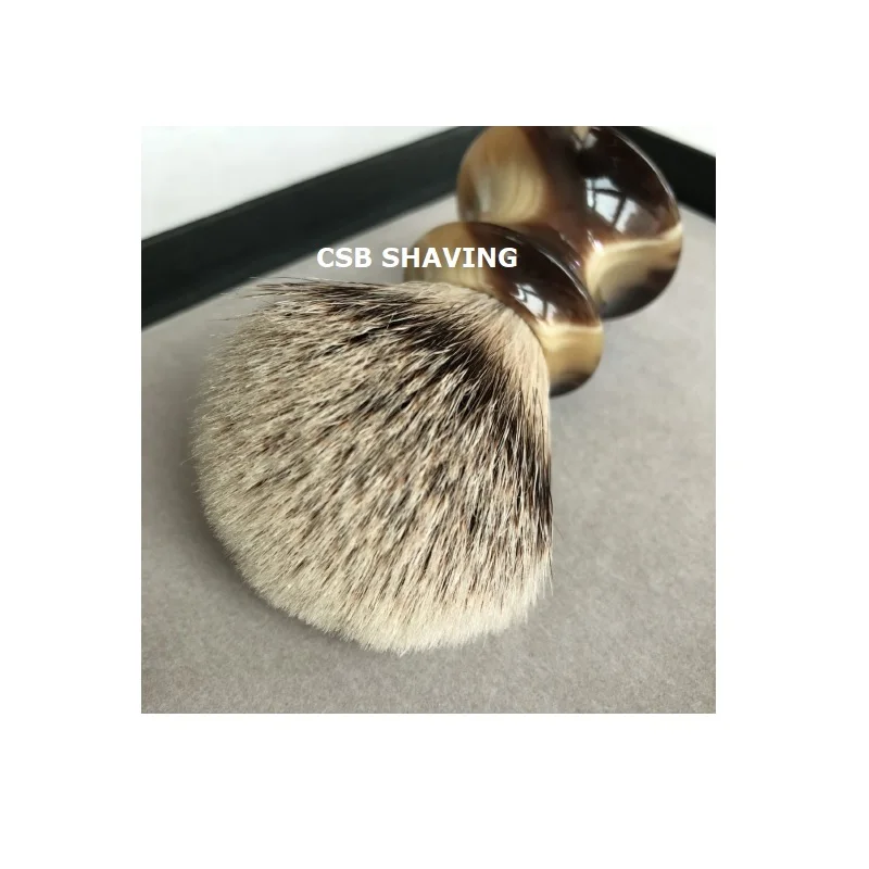 

CSB High Quality Silvertip Badger Hair Knot 24mm Faux OX HORN Resin Handle Shaving Brush Mustache Beard Shave Wet Tool