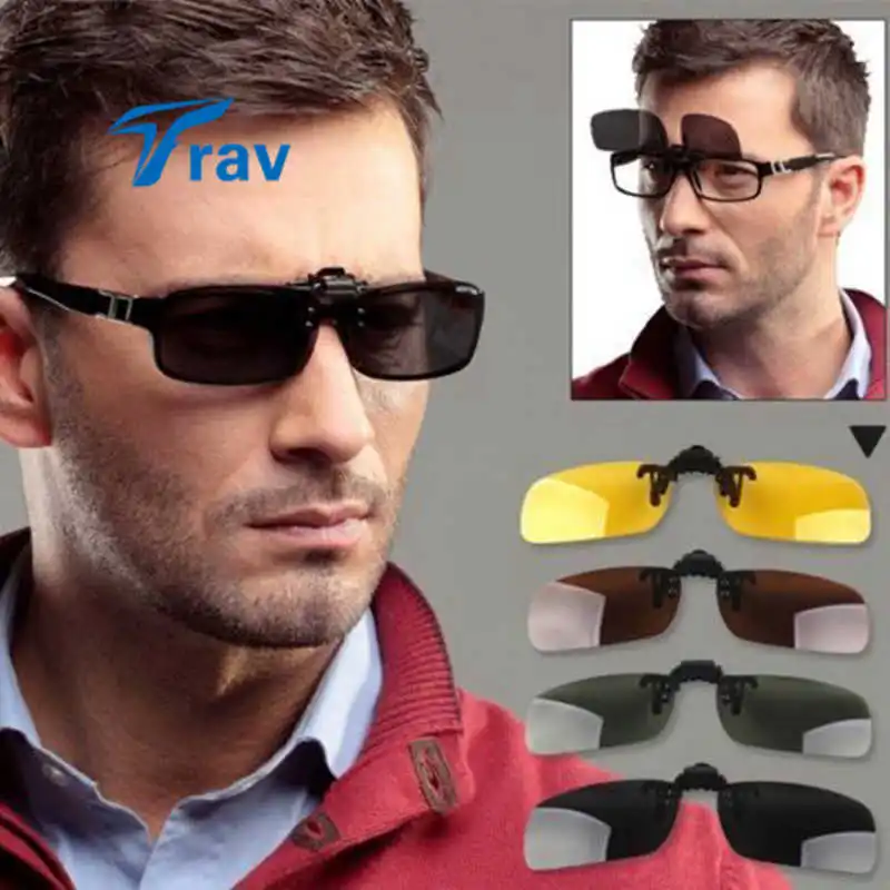 Поляризованные солнцезащитные очки для вождения UV 400 с клипсой для ночного видения, 3 вида цветов