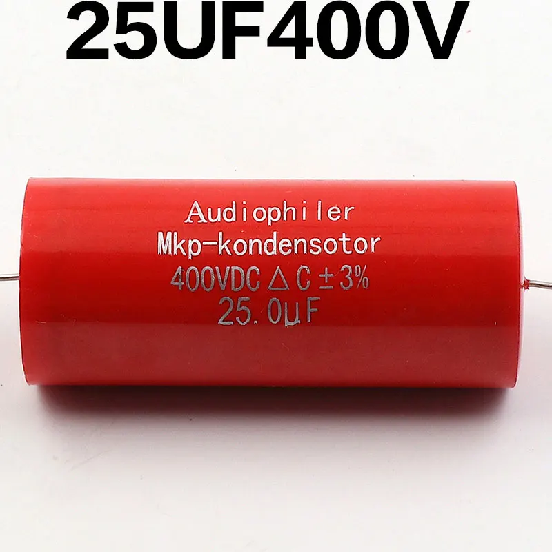 25UF-400V PAPRI 10 шт. Audiophiler Осевая MKP Аудио Класс конденсатор с алюминиевой крышкой, 0,47-25 мкФ 400VDC для HIFI DIY частоты постоянной ёмкости, универсальный конденсатор гитарный усилитель - Цвет: 25UF-400V
