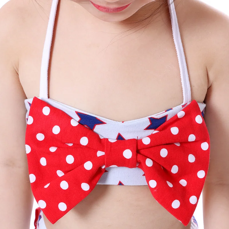 Kaiya Angel 4 июля США одежда для маленьких девочек комплект бикини патриотический