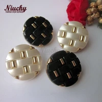 niucky 21 5mm shank black white woven lines fashion coat buttons women child spring autumn clothing sewng buttons pc0301 009