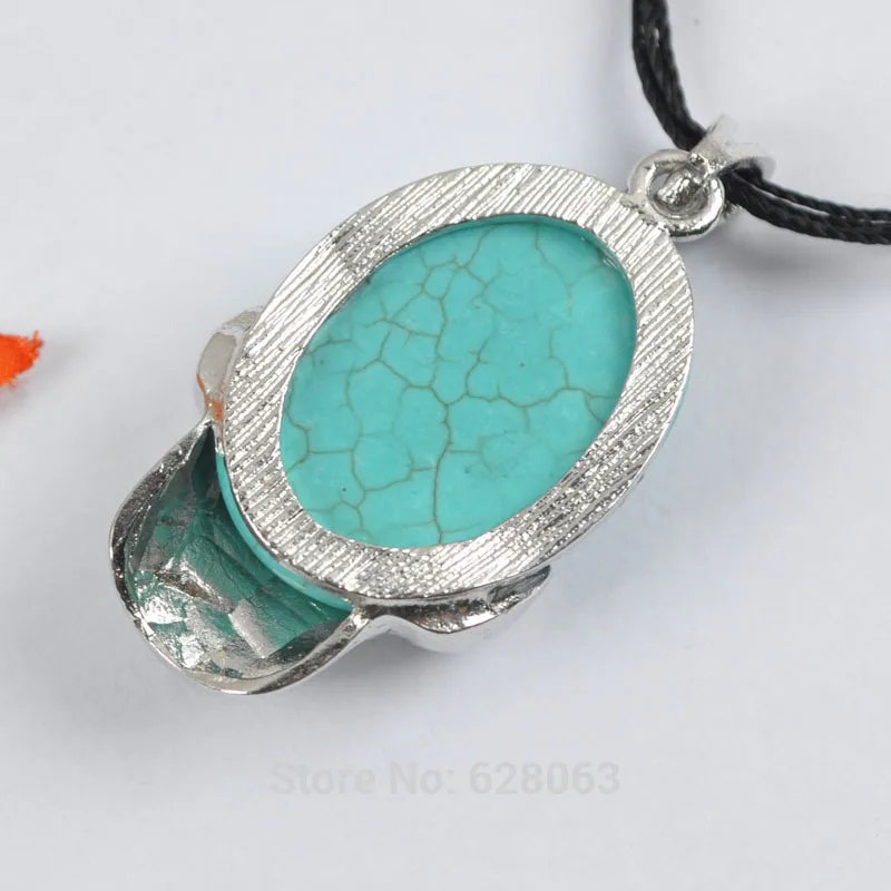 Синий Howlite камень бисера Череп Драгоценный кулон ювелирные изделия для подарка