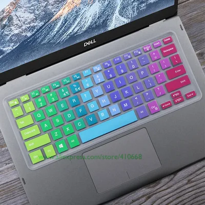 Rainbow Силиконовая клавиатура для ноутбука кожного покрова протектор для Dell Inspiron 14 3000 5000 14R 14MR 14MD 14 м 5447 14LR 14L 14C 14CR - Цвет: Rainbow
