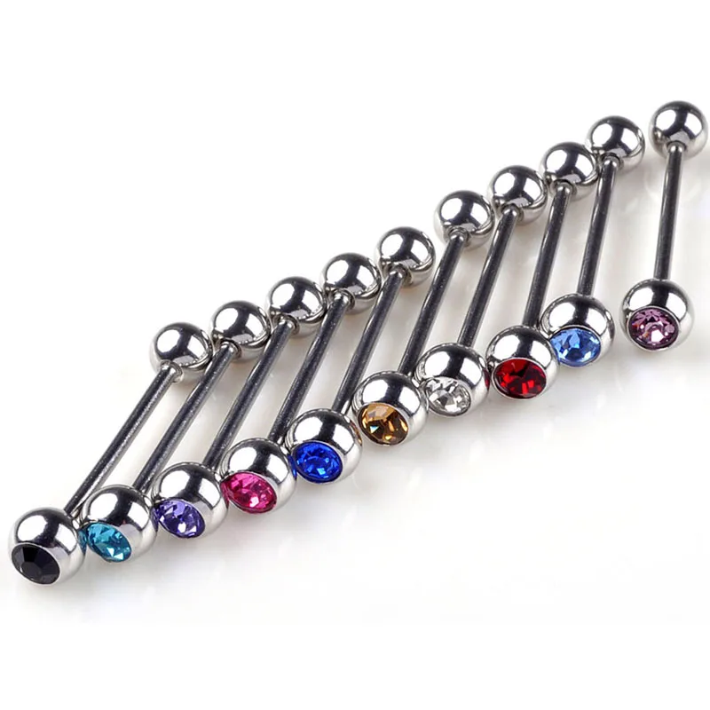 Stainless Steel Cartilage Tragus Barbell 19mm Tongue Ring Piercing Ear Nail Clasp Bone Body Jewelry 1PC | Украшения и аксессуары