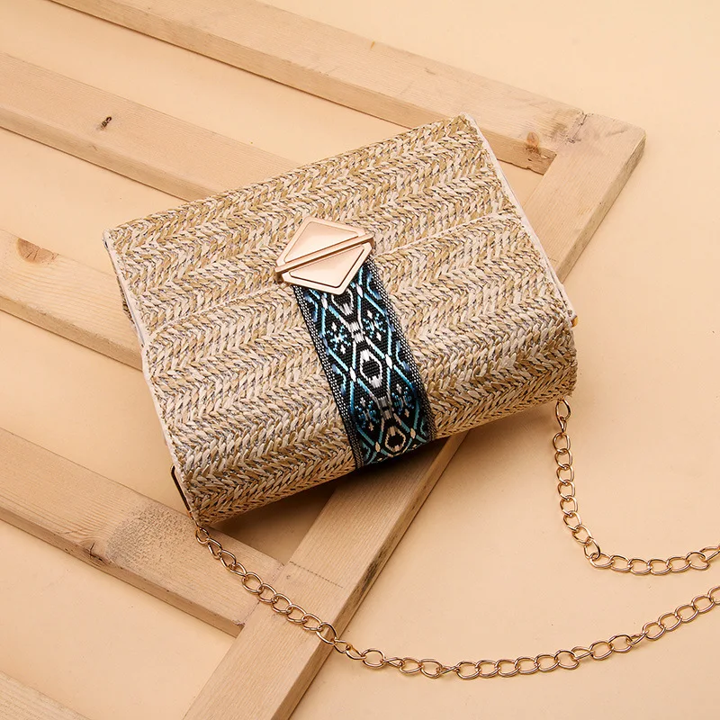 2019 New Summer Vacation Beach Bag Simple Chain Straw Miami Handmade Knitting Women Shoulder Ladies Messenger | Багаж и сумки