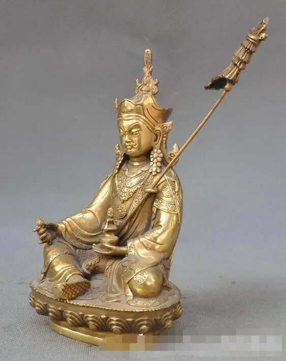 7 &quotТибет ваджраяна латунь fane GuRu Rinpoche Padmasambhava Padmakara статуя Будды|buddha statue wood|buddha