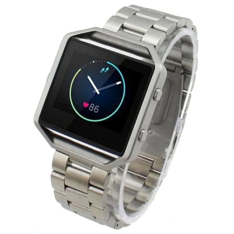 YCYS-для Fitbit Blaze Смарт-часы браслет из нержавеющей стали ремешок часы ремешок серебро
