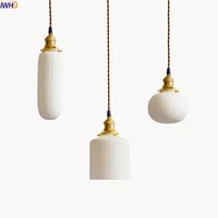 iwhd japanese style led pendant lamp living room white ceramics nordic modern hanging lights home indoor lighting luminaire