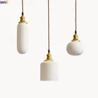 Подвесной светильник IWHD в японском стиле, светодиодный светильник для гостиной, белая керамика, современные подвесные светильники, домашнее внутреннее освещение, светильник