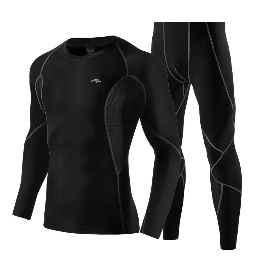 Men sportswear-DG Мужской комплект для бега, эластичная дышащая одежда для тренировок, черный, синий, серый цвет, спортивный костюм для бега, спортзала, тренировок, фитнеса, бега, спортивная одежда для мужчин - Цвет: Men sportswear-DG