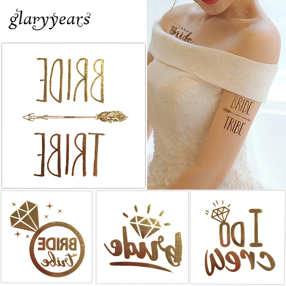 Временные тату наклейки glaryyears золотистого цвета 8 видов|body art|gold temporary tattootattoo sticker |
