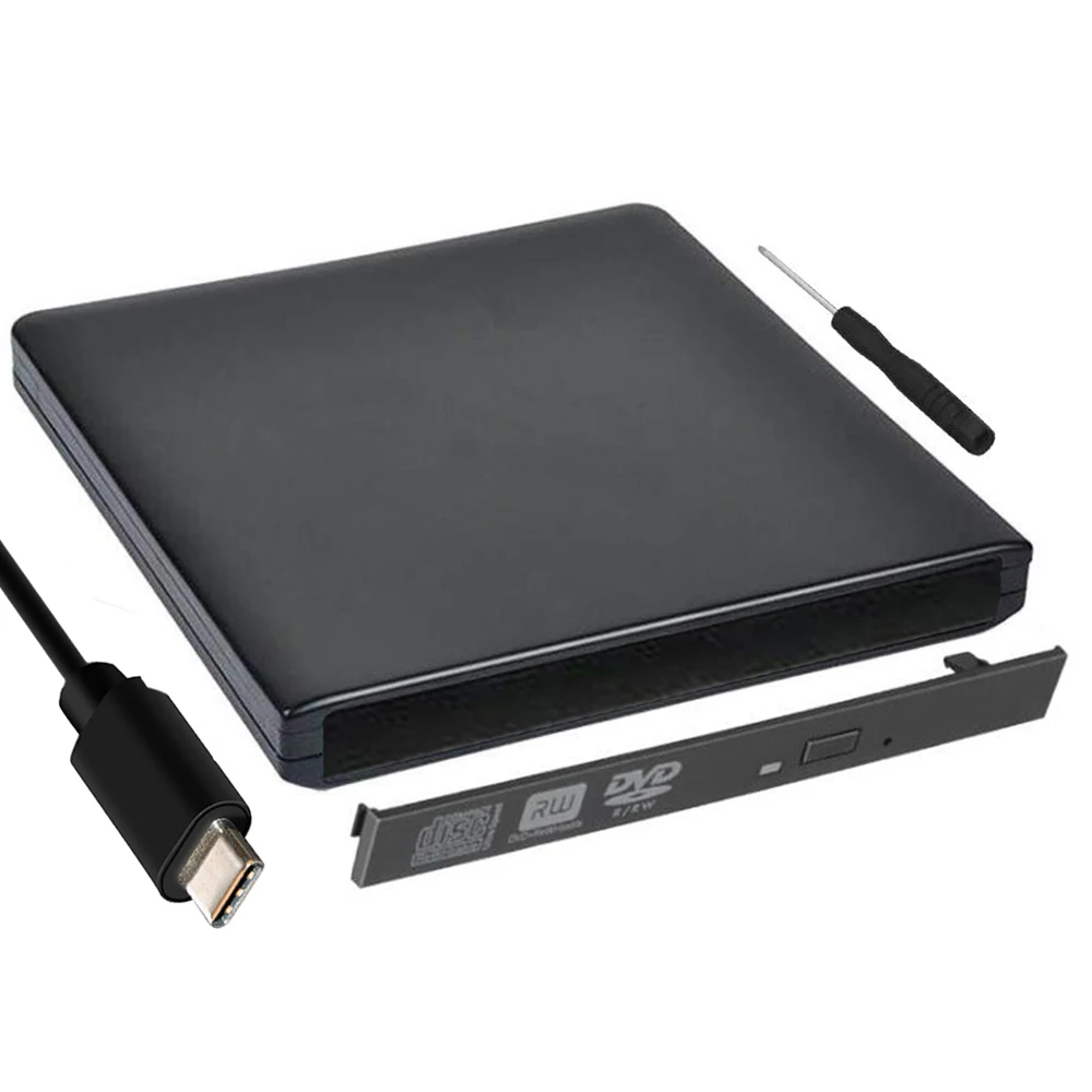 Чехол с кабелем типа C USB 3 1 Внешний DVD Rom корпус 12 7 мм SATA Корпус для CD RW ноутбука без