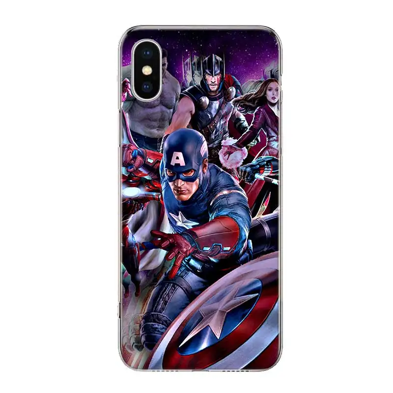 Супергерои из &quotМстителей&quot Fundas силиконовый чехол для телефона Apple iPhone 6 6S 7 8 Plus X