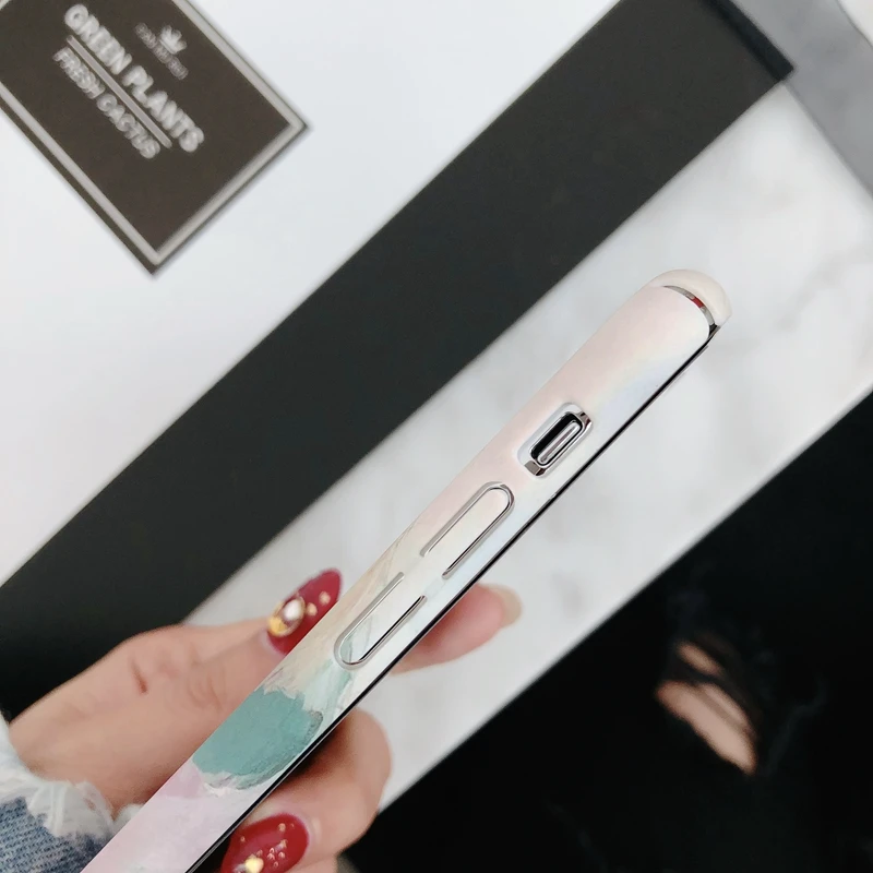 Colorful Ink Printed Case For iPhone X 8 Plus Slim Hard Plastic Full Protective Cover 7 6 6S Coque |