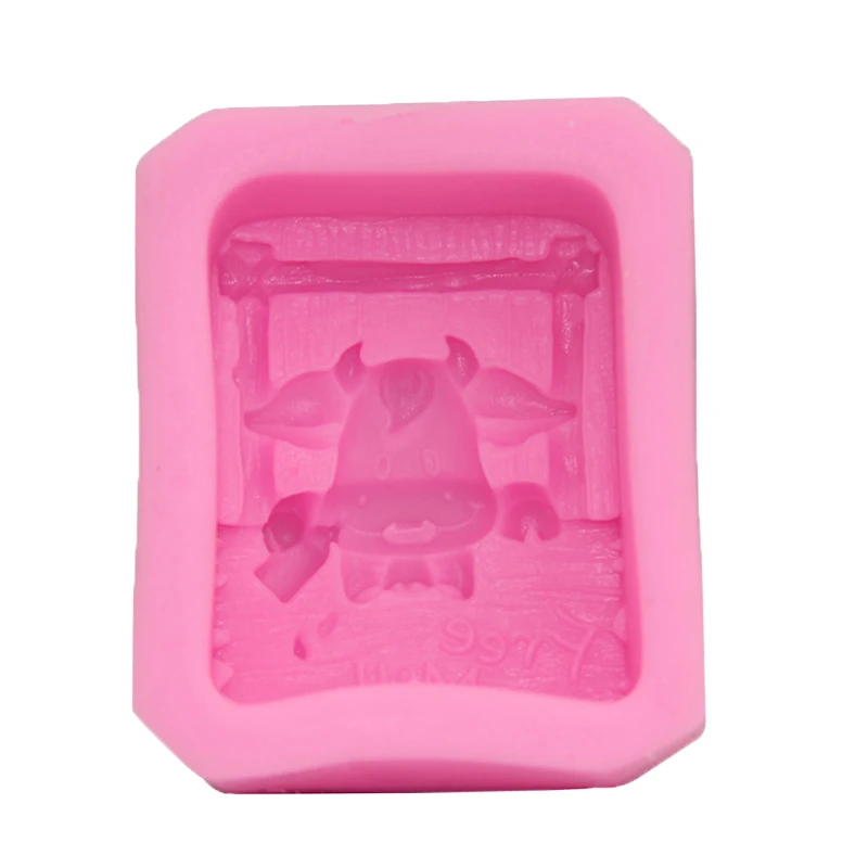 3d формы из мультфильма корова для приготовления пищи силиконовый торта мыла