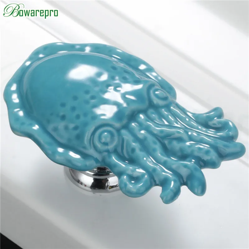 Новейшая креативная керамическая дверная ручка Осьминог с морским животным для