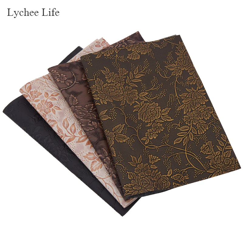 Lychee Life винтажный цветочный принт искусственная кожа A4 ткань для одежды ремесло