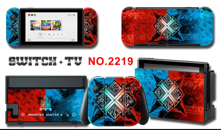 Для nintendo Switch Pain sticker консоль Dock Joy Con полное покрытие цветной бумажной кожи Закаленное стекло протектор экрана от 2000-2305