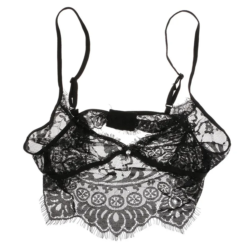 

Women Sexy See Through Lace Underwear Lingerie Vest Top G-string Bra Pants Set